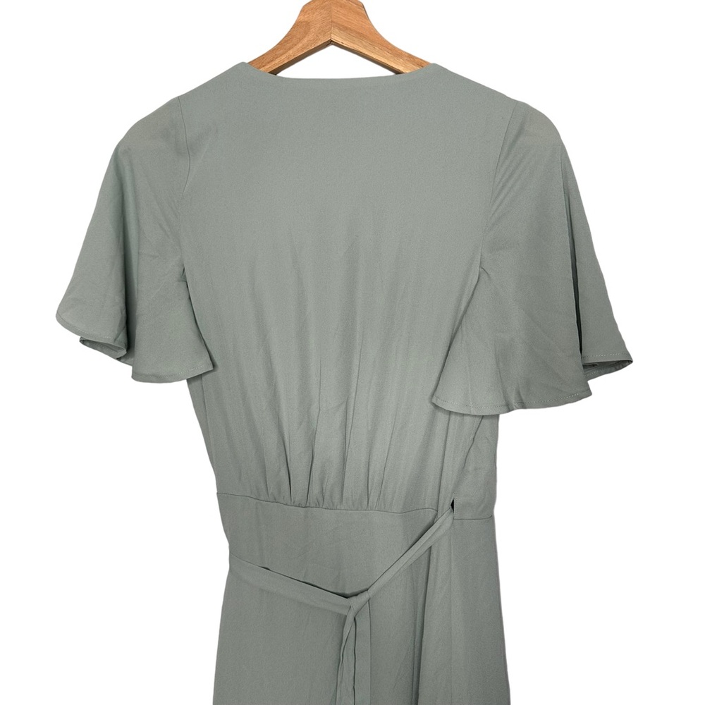 Show Me Your Mumu Sophia Ruffle Maxi Dress Silver Sage Crisp NEW - Picture 6 of 8